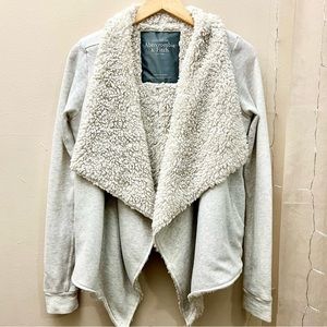 Abercrombie and Fitch Sherpa Lined Cardigan Jacket